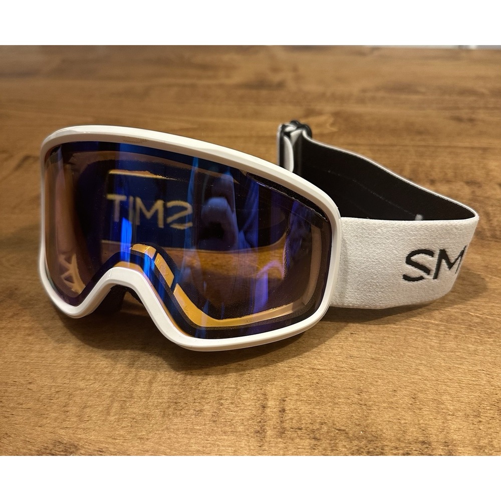 Smith Tribute Ski Snow Goggles White Frame Sol-X Mirror Amber Lens Small Fit
